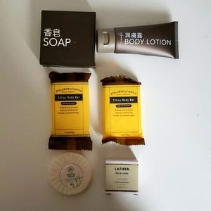 New Wynn Soap, Body Lotion, Pharmacopia Citrus Body Bar, Lather Face Soap Bundle